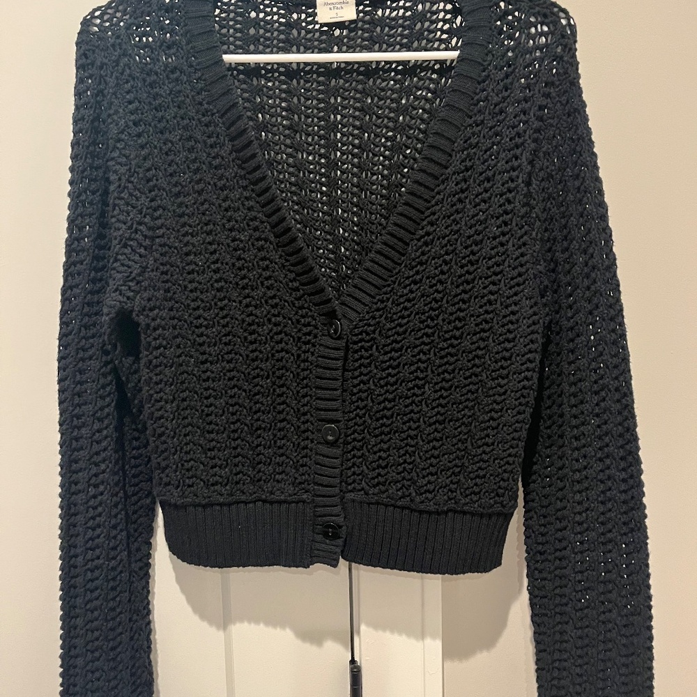 Abercrombie Crochet Cardigan Black
